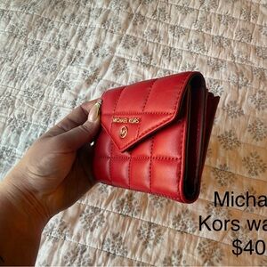 Michael Kors Red Quilted Wallet